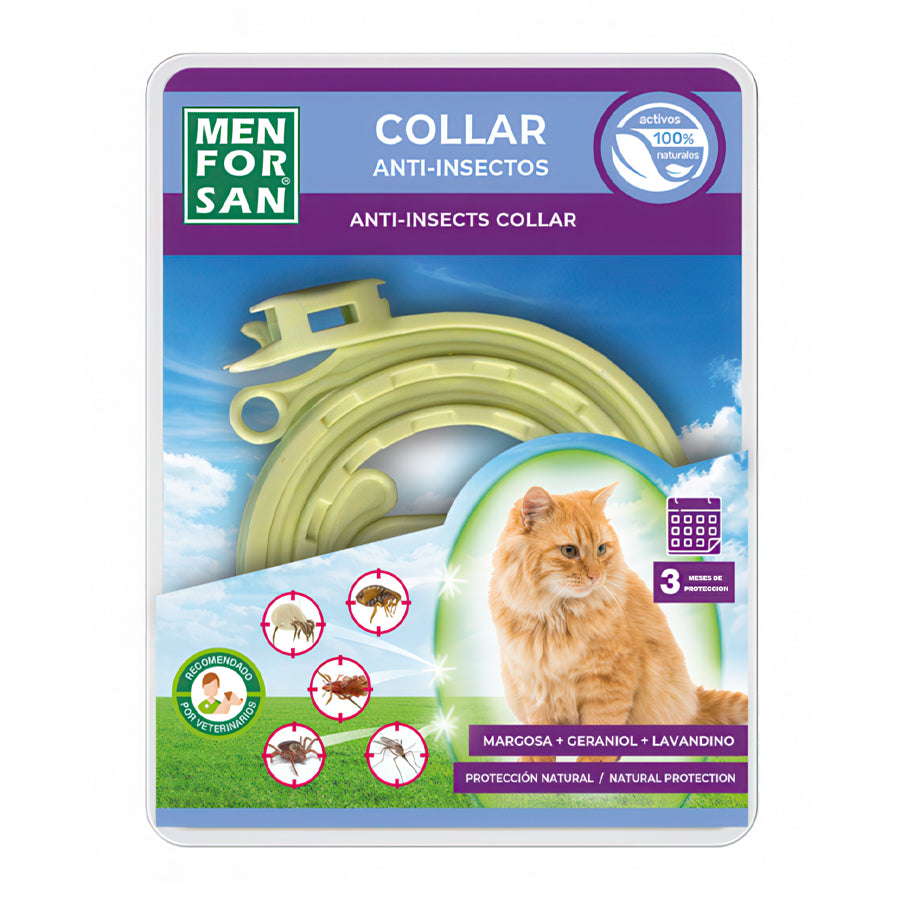 Collar Anti-insectos con margosa, geraniol y lavandino para gatos Menforsan