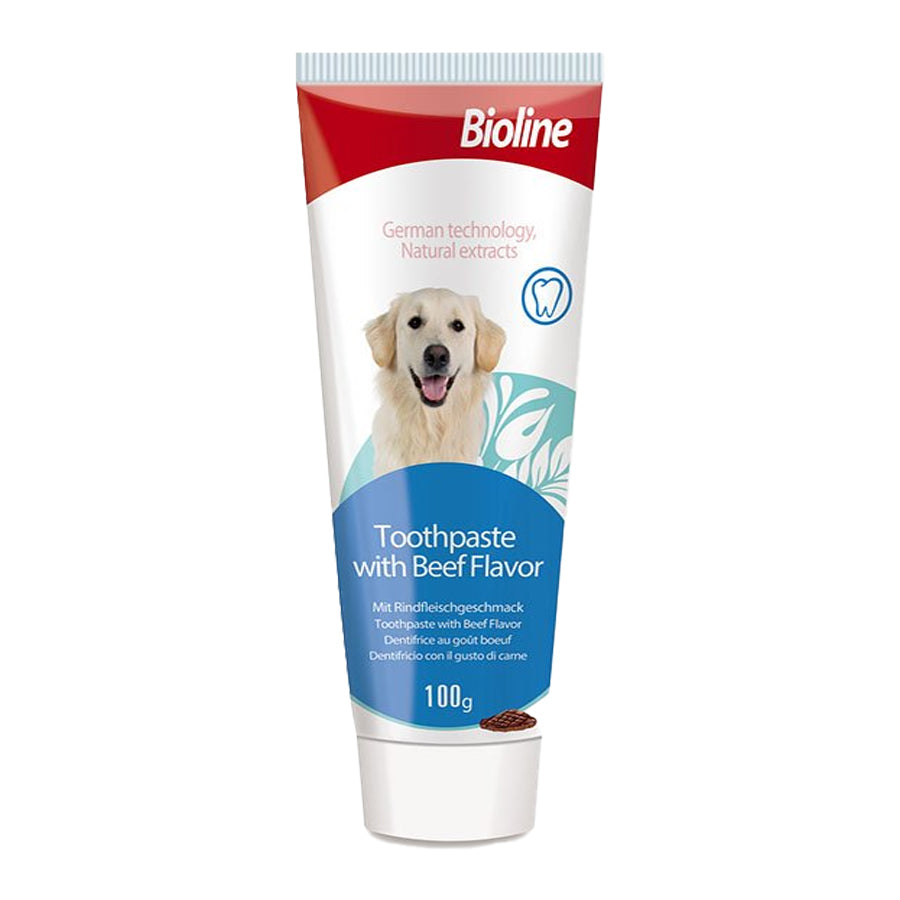Pasta de Dientes para Perros Sabor Carne Bioline 100 grs.