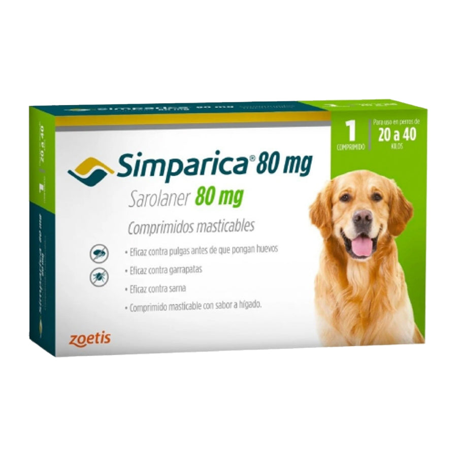 Simparica 80 mg - Antiparasitario 20 - 40 kg
