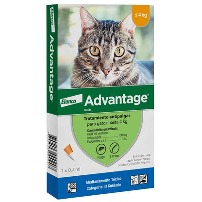 Advantage para Gatos hasta 4 kg (Pipeta 0,4 ml)