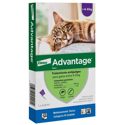 Advantage para Gatos 4 a 8 kg (Pipeta 0,8 ml)