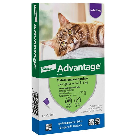 Advantage para Gatos 4 a 8 kg (Pipeta 0,8 ml)