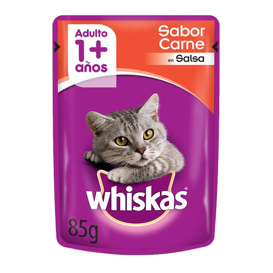 Sobre Alimento Húmedo Gato Adulto Variedad Sabores Whiskas 85 gr