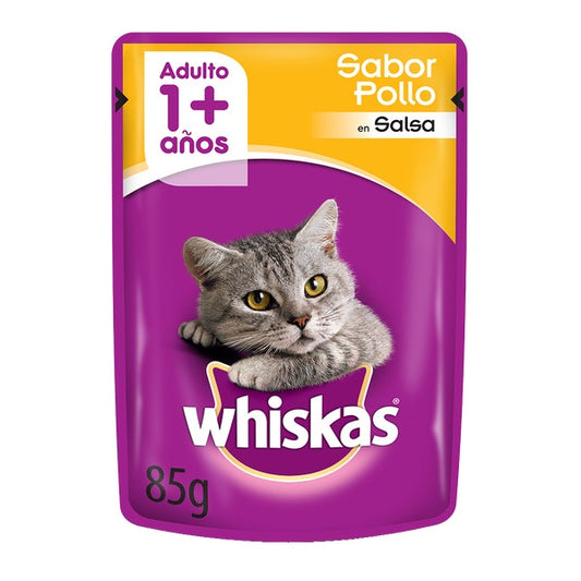 Sobre Alimento Húmedo Gato Adulto Variedad Sabores Whiskas 85 gr