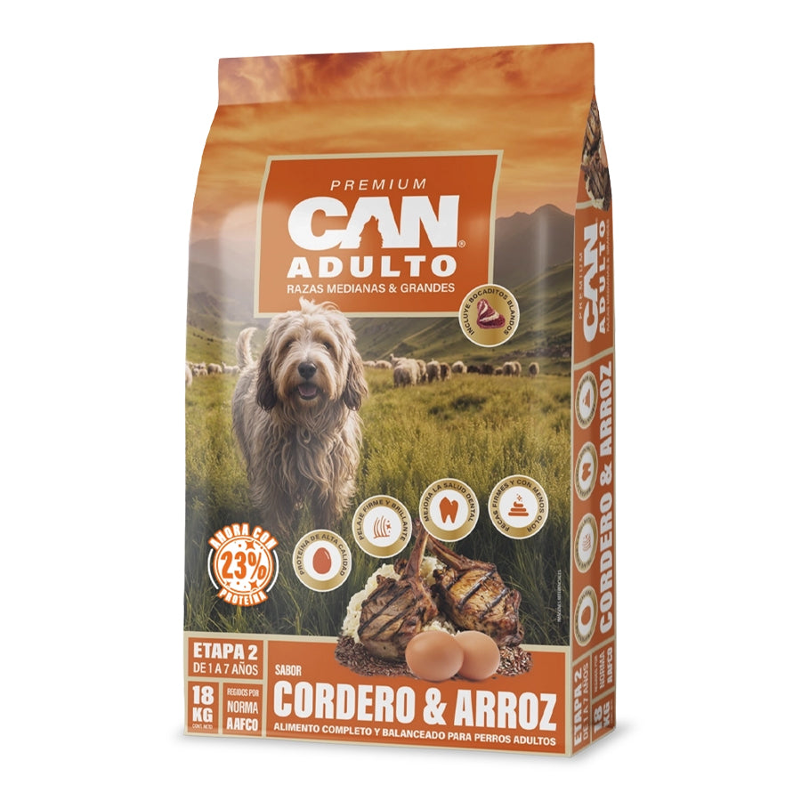 CAN Adulto Cordero Y Arroz 18 Kg