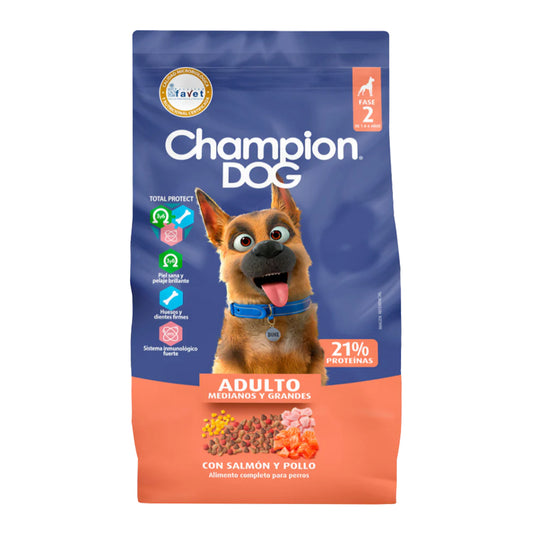 Champion Dog Adulto, Salmón y Pollo 18 Kg
