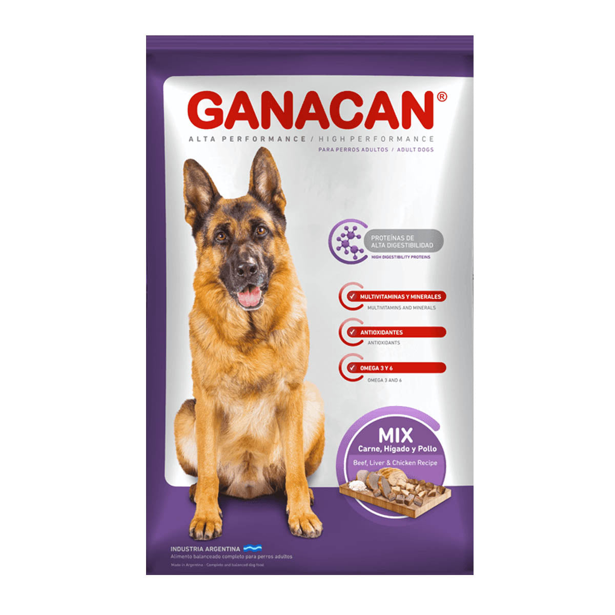 Ganacan Mix  Adulto Carne 25 Kg