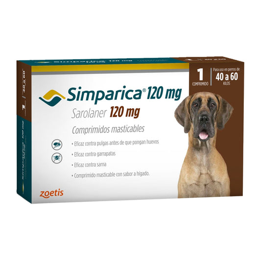 Simparica 120 mg - Antiparasitario 40 - 60 kg