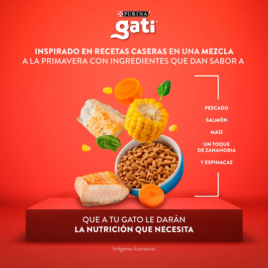 Gati Pescado y Salmón a la Primavera Gatos Adultos