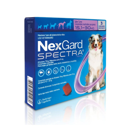 NexGard Spectra de 15 kg a 30 kg - 3 Comprimidos