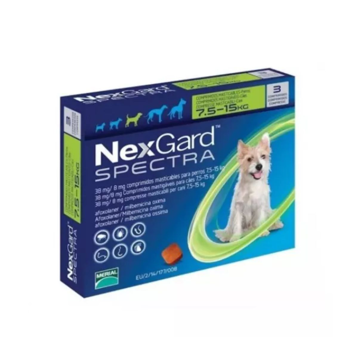 NexGard Spectra de 3,6 kg a 7,5 kg - 3 Comprimidos